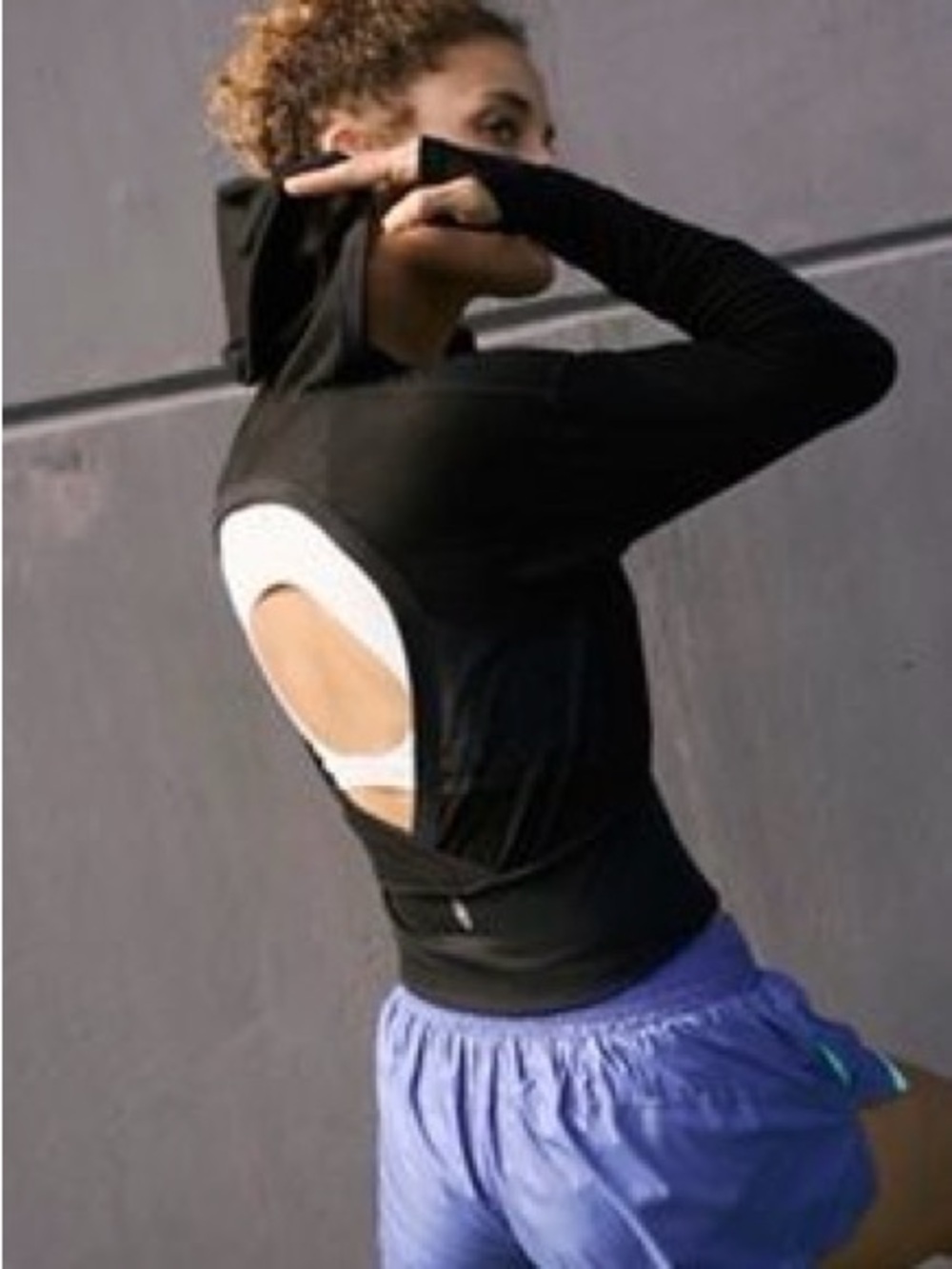 Free People Black Women's Long-Sleeve Hooded Cutout Top (brand new w/ tags)